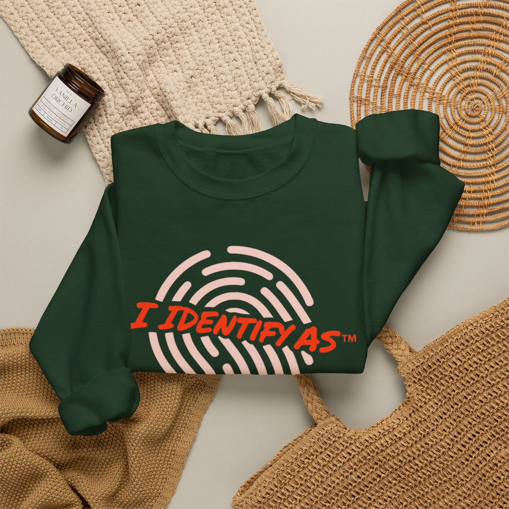 I Identify As Barely Social - Funny Graphic Crewneck Sweatshirt