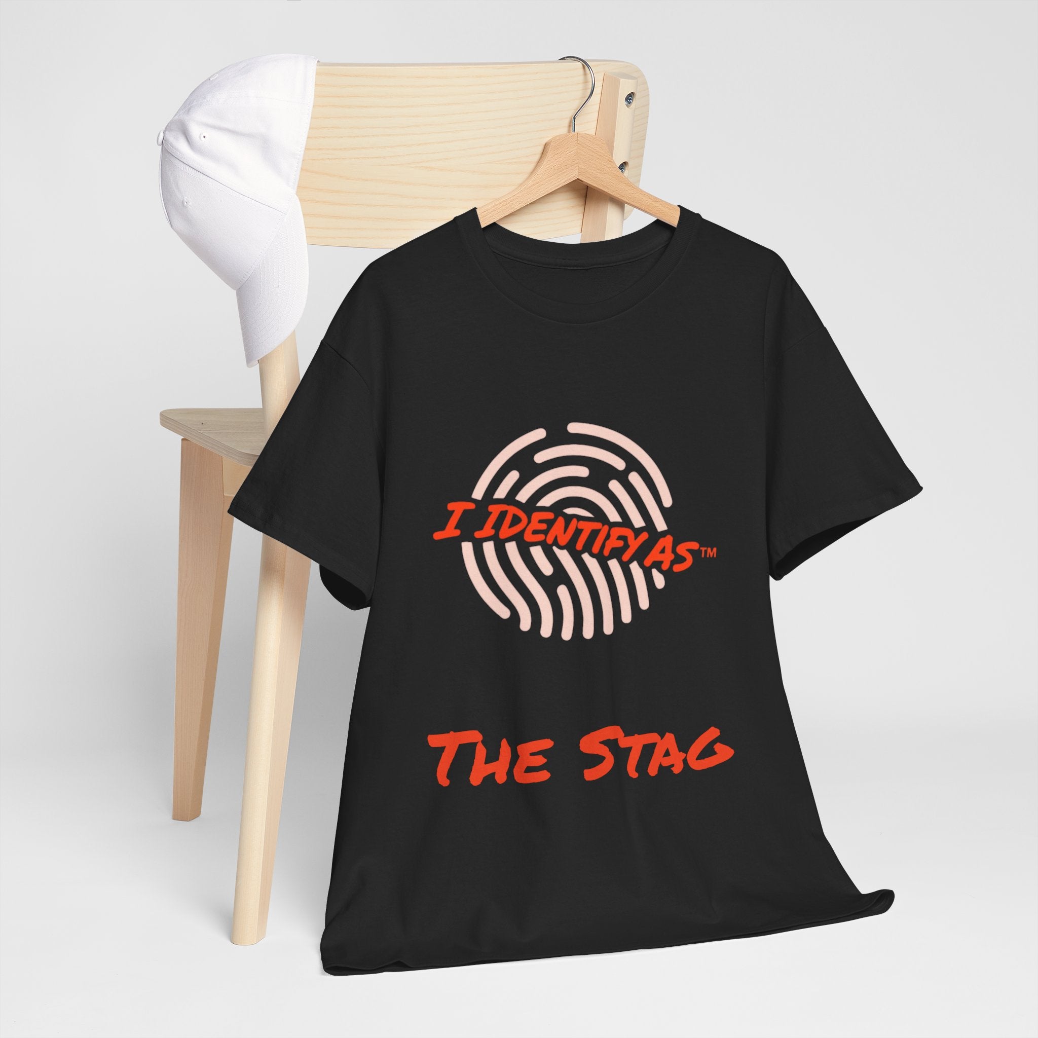 Unisex Tee: I Identify As The Stag Fingerprint Graphic