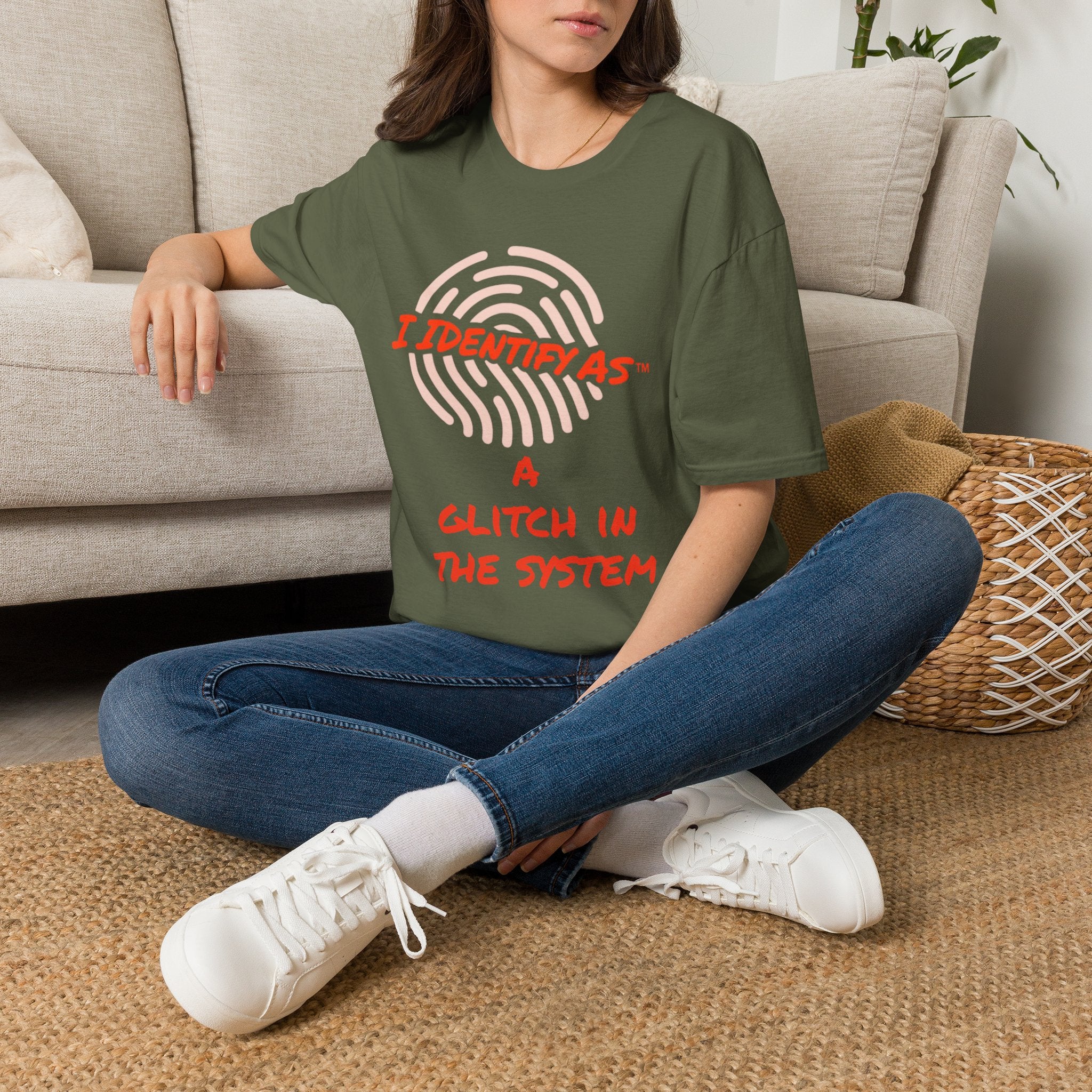 I Identify As A Glitch In The System - Funny Graphic T-Shirt