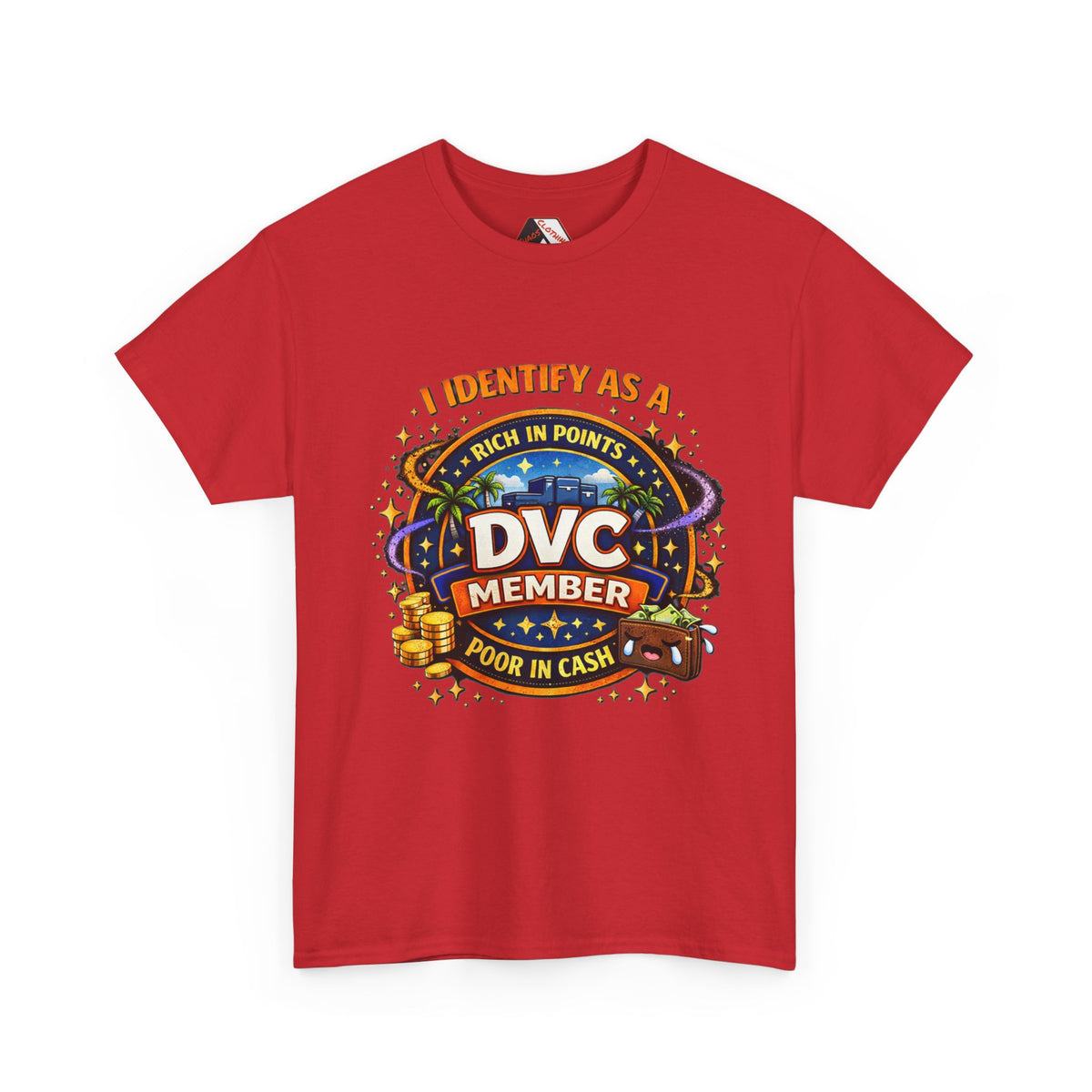 RedI Identify As a DVC Member - rich in points, poor in cash t shirt from Chaos clothing by I Identify As