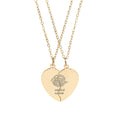 Break Apart Heart Necklace Set (Engraving)