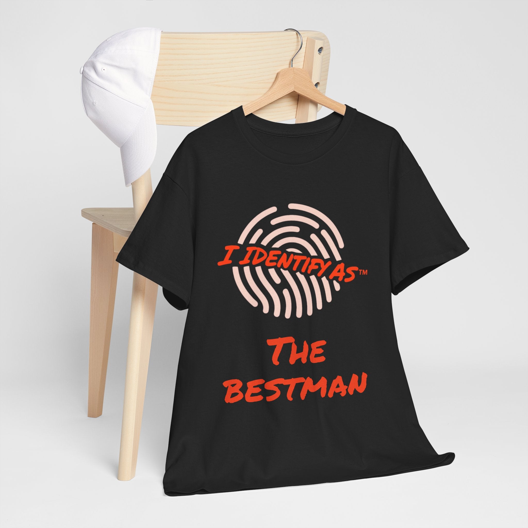 I Identify As The Best Man – Funny Graphic T‑Shirt