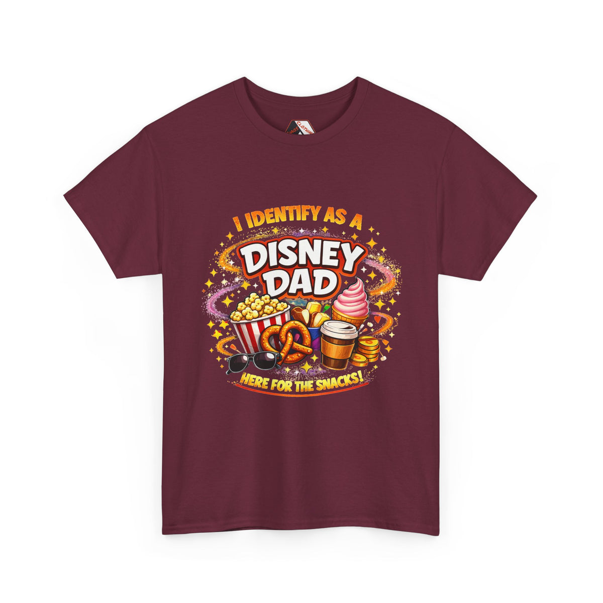 I Identify As a Disney Dad – Here for the Snacks Parody T‑Shirt | Chaos Clothing by I Identify As