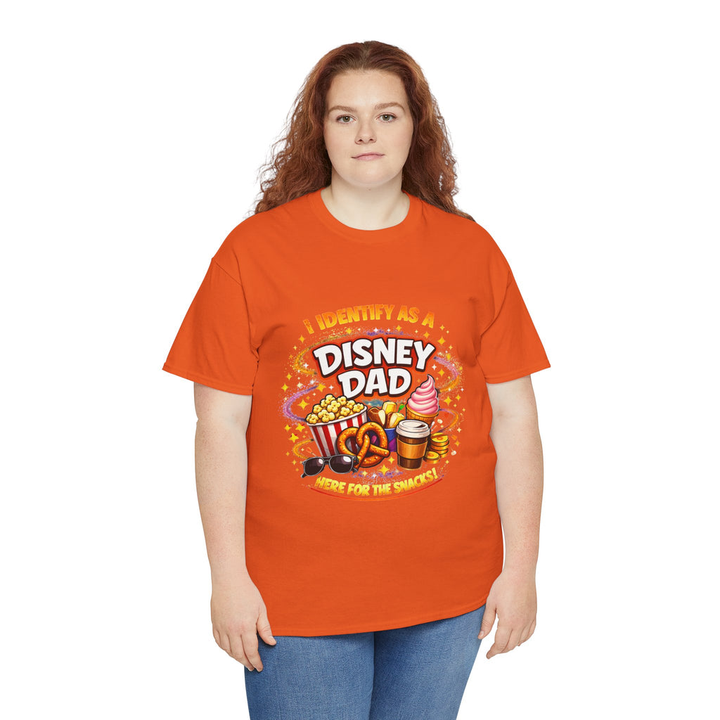 I Identify As a Disney Dad – Here for the Snacks Parody T‑Shirt | Chaos Clothing by I Identify As