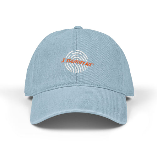 Embroidered Denim Hat – I Identify As Fingerprint Logo Cap