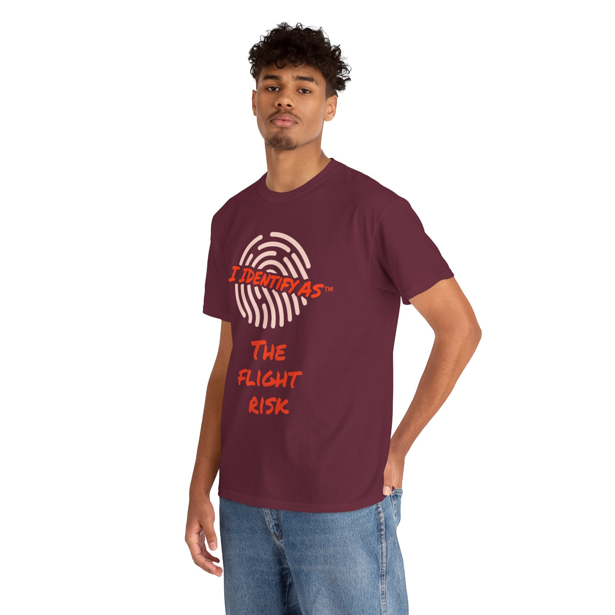 I Identify As The Flight Risk – Funny Graphic T‑Shirt