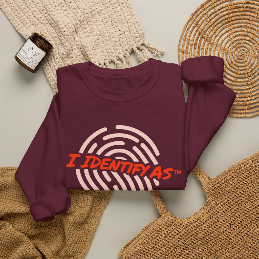 I Identify As Barely Social - Funny Graphic Crewneck Sweatshirt