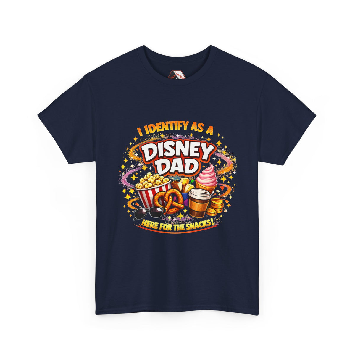 I Identify As a Disney Dad – Here for the Snacks Parody T‑Shirt | Chaos Clothing by I Identify As