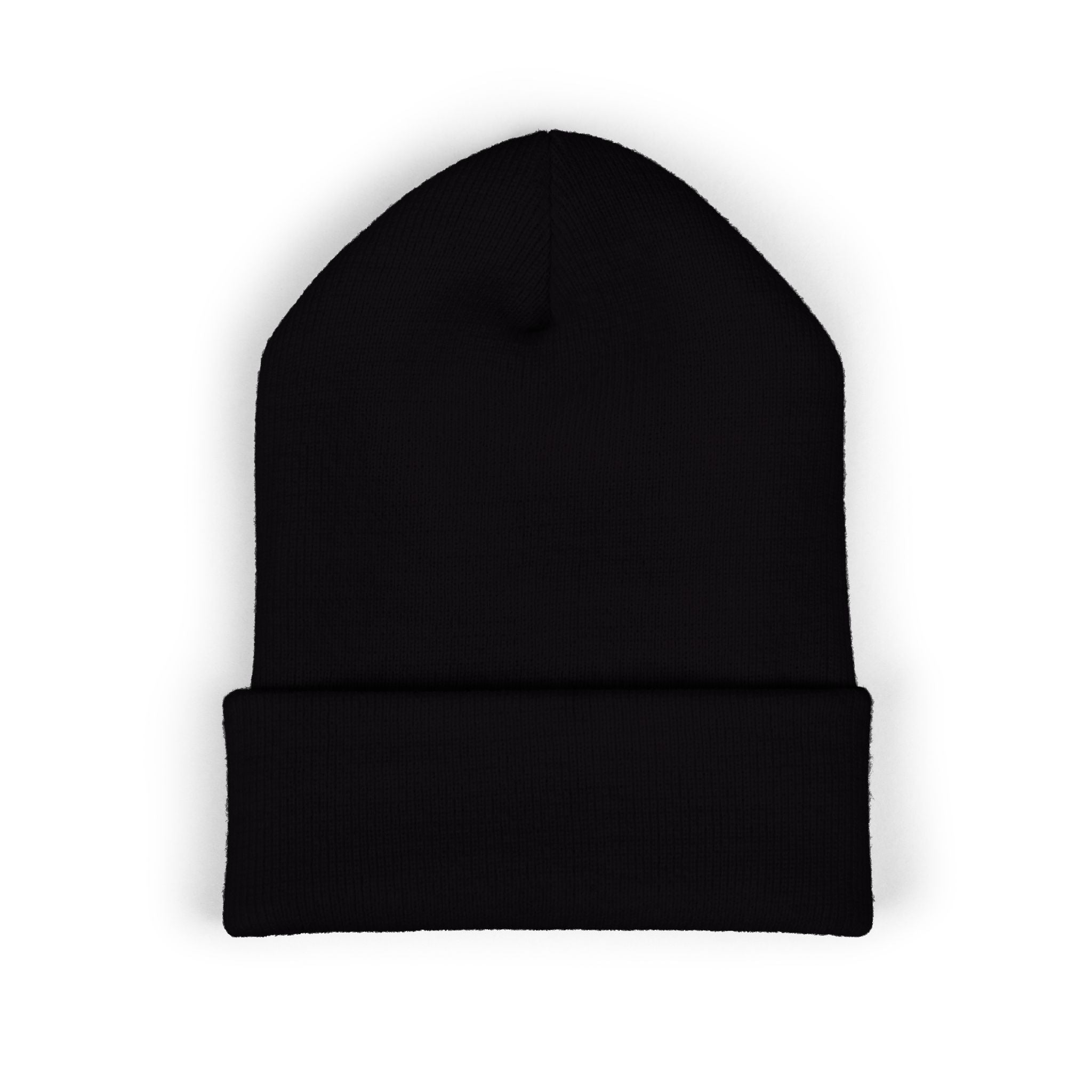 Embroidered 'A Fan Of' Classic Cuffed Beanie — White Knit Winter Hat