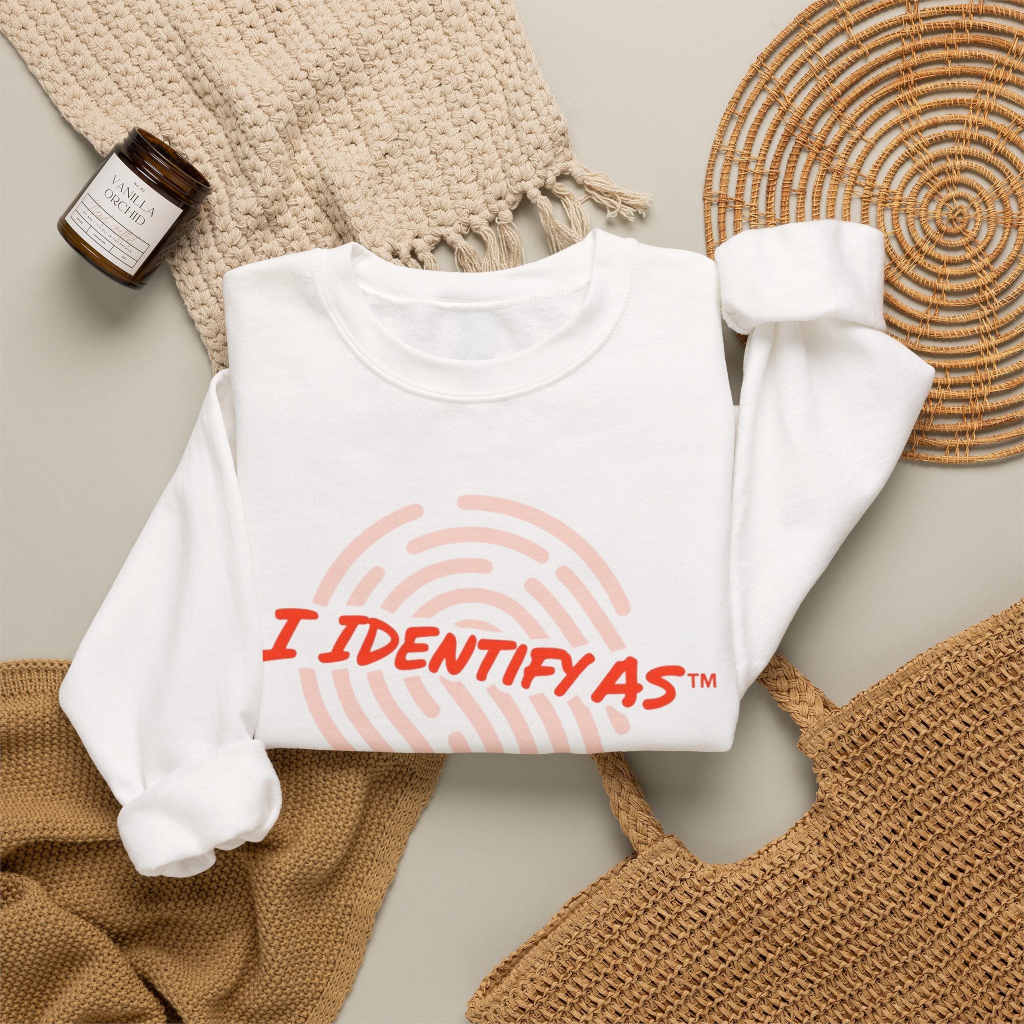 I Identify As Barely Social - Funny Graphic Crewneck Sweatshirt
