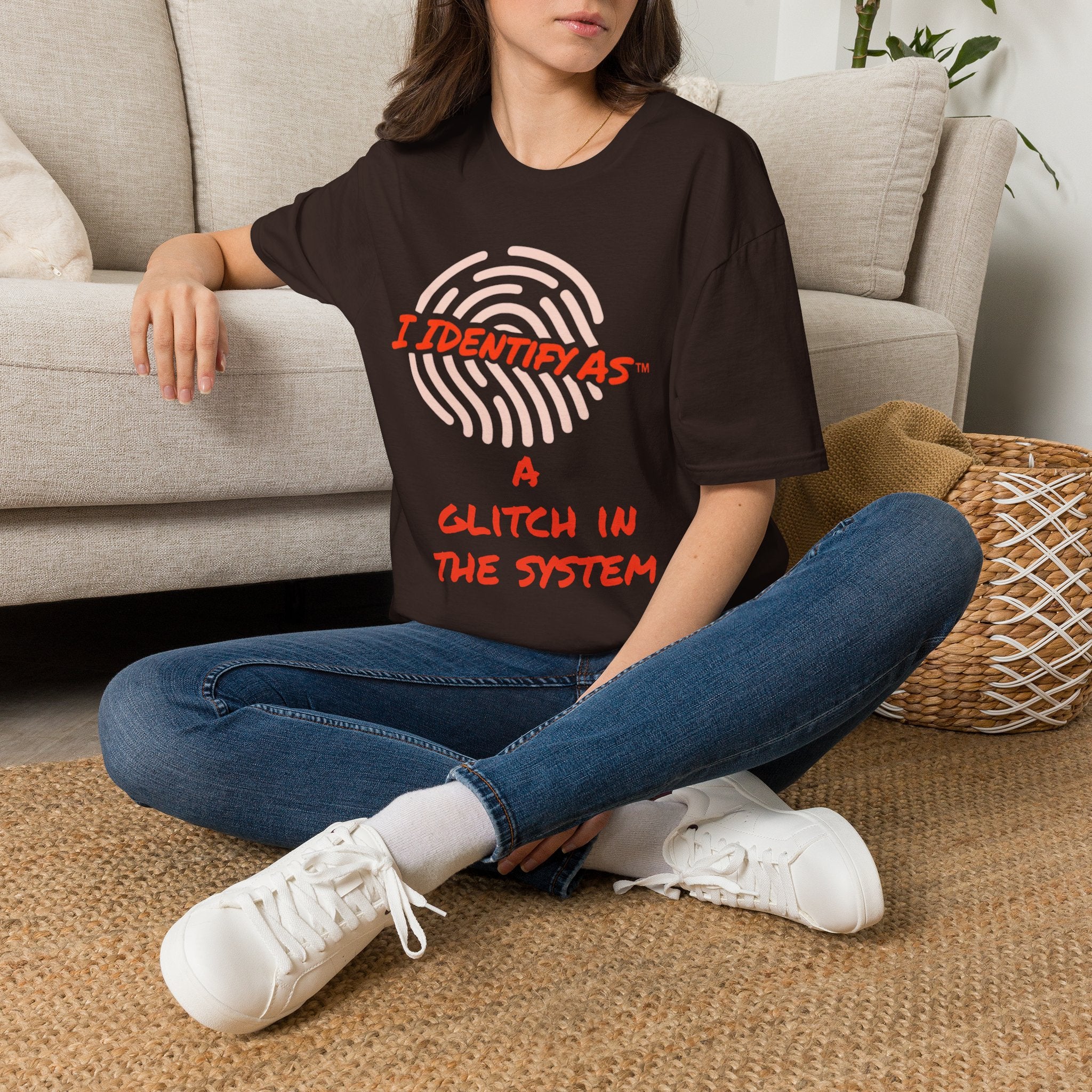I Identify As A Glitch In The System - Funny Graphic T-Shirt