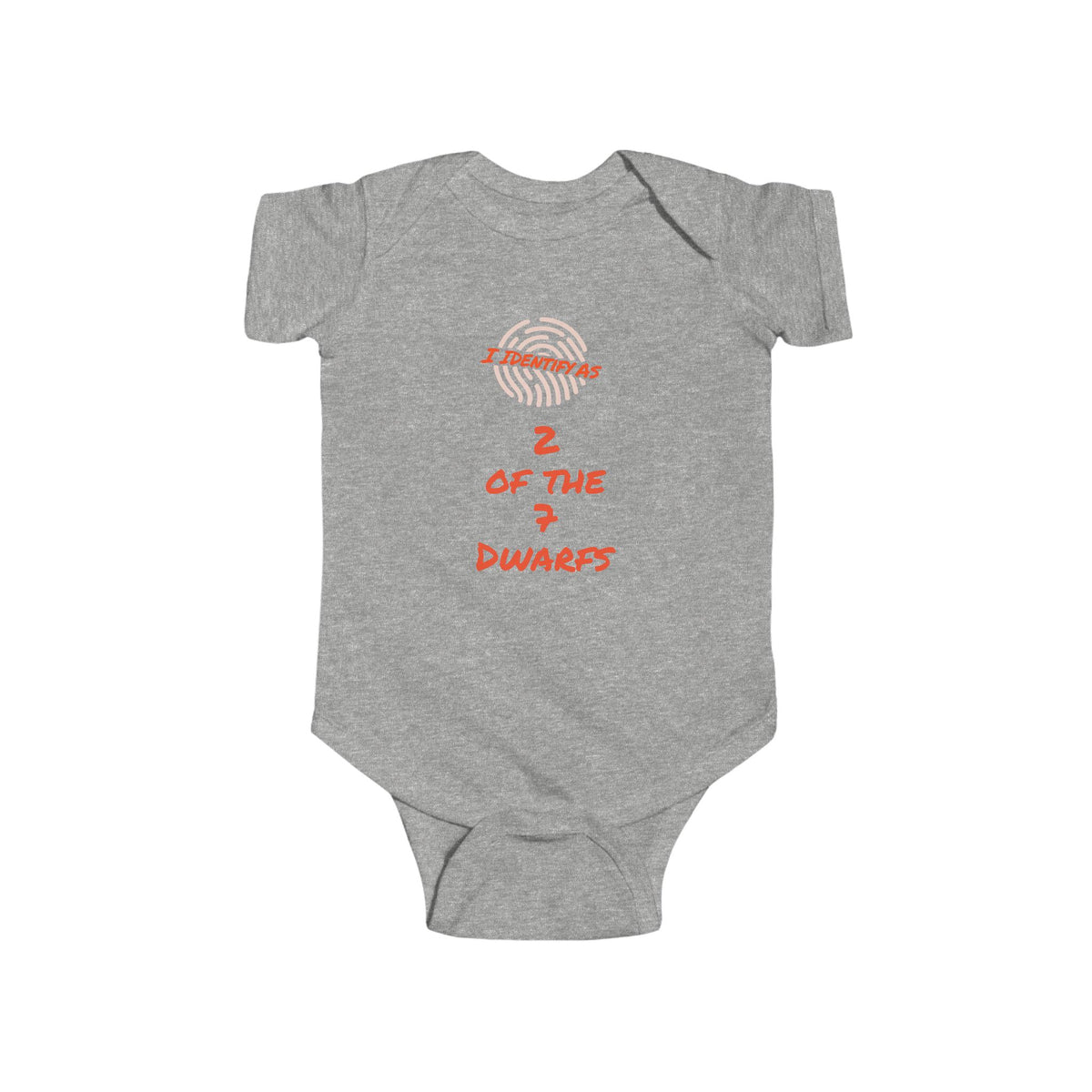 Cute & Funny Baby Grow – I Identify As 2 of the 7 Dwarfs