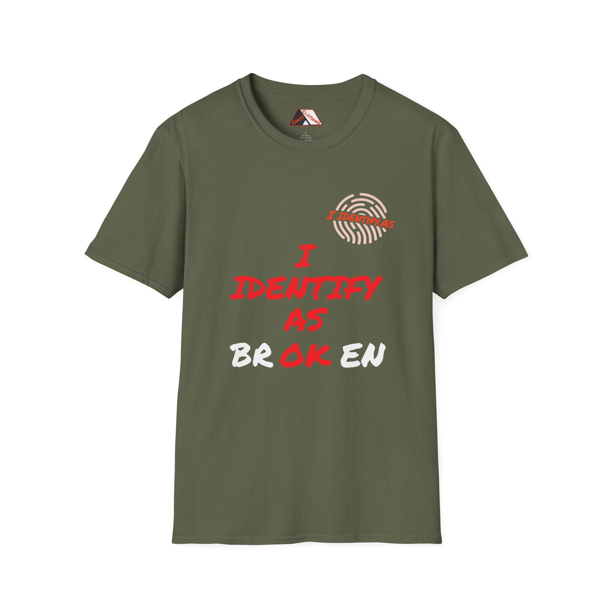 I Identify As Broken / OK – Mental Health Humour T‑Shirt | I Identify As