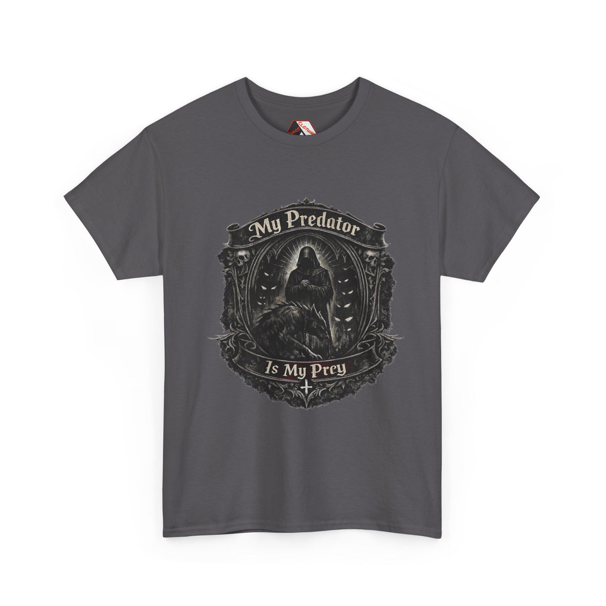 My Predator Is My Prey | Gothic Halloween T‑Shirt, Dark Humour & Spooky Season Graphic Tee