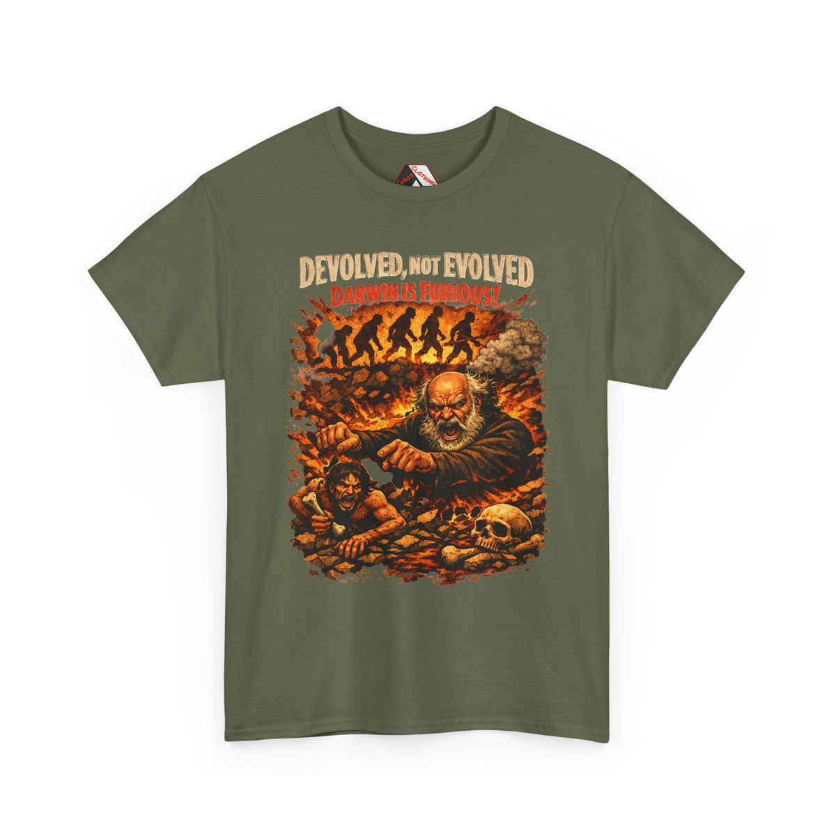 Devolved, Not Evolved – Darwin Is Furious | Funny Dark Humour T-Shirt