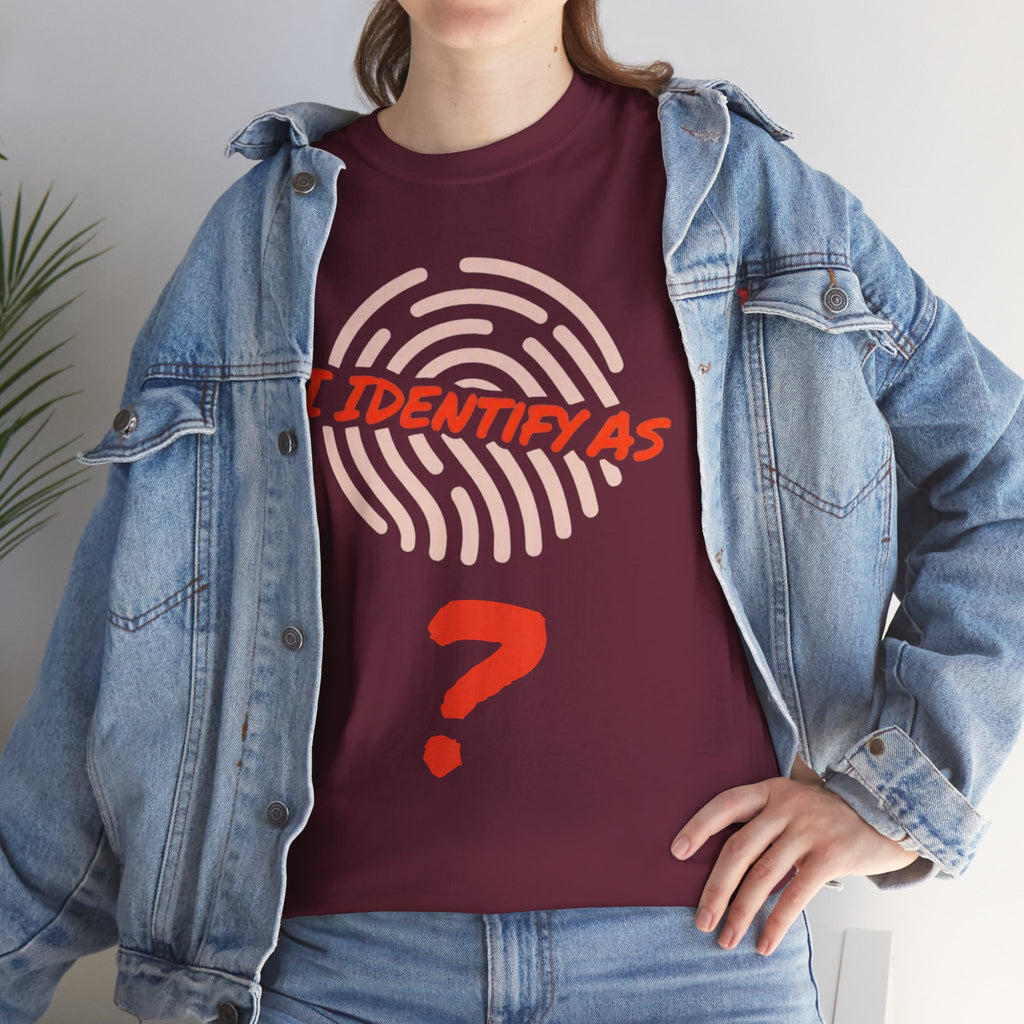 Personalised “I Identify As” Custom Name T‑Shirt – Unisex Cotton Identity Graphic Tee – Custom Text Personalisation Shirt for Men & Women