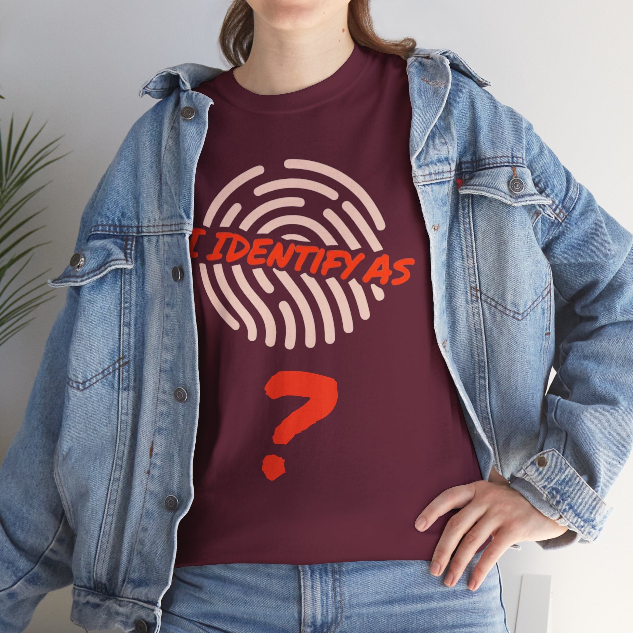 Personalised “I Identify As” Custom Name T‑Shirt – Unisex Cotton Identity Graphic Tee – Custom Text Personalisation Shirt for Men & Women