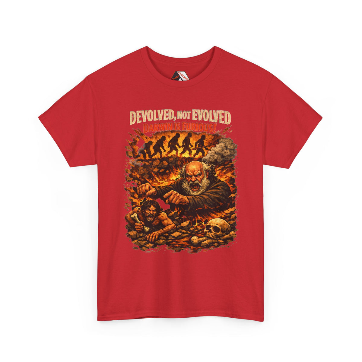 Devolved, Not Evolved – Darwin Is Furious | Funny Dark Humour T-Shirt
