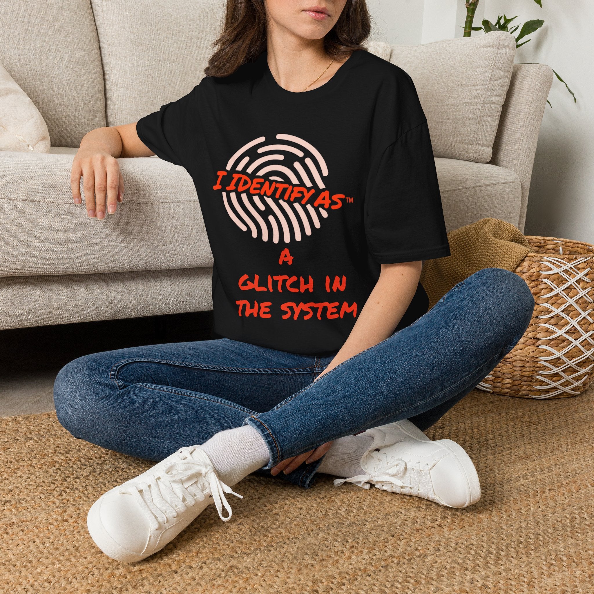 I Identify As A Glitch In The System - Funny Graphic T-Shirt