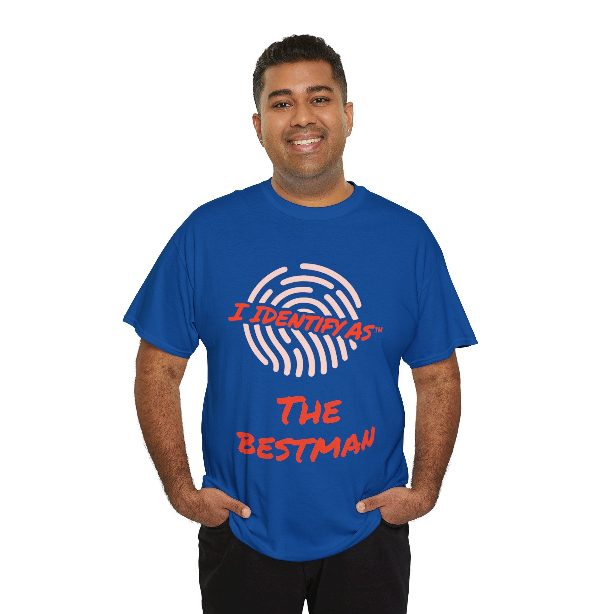 The Best Man Tee: I Identify As The Best Man  Fingerprint Graphic