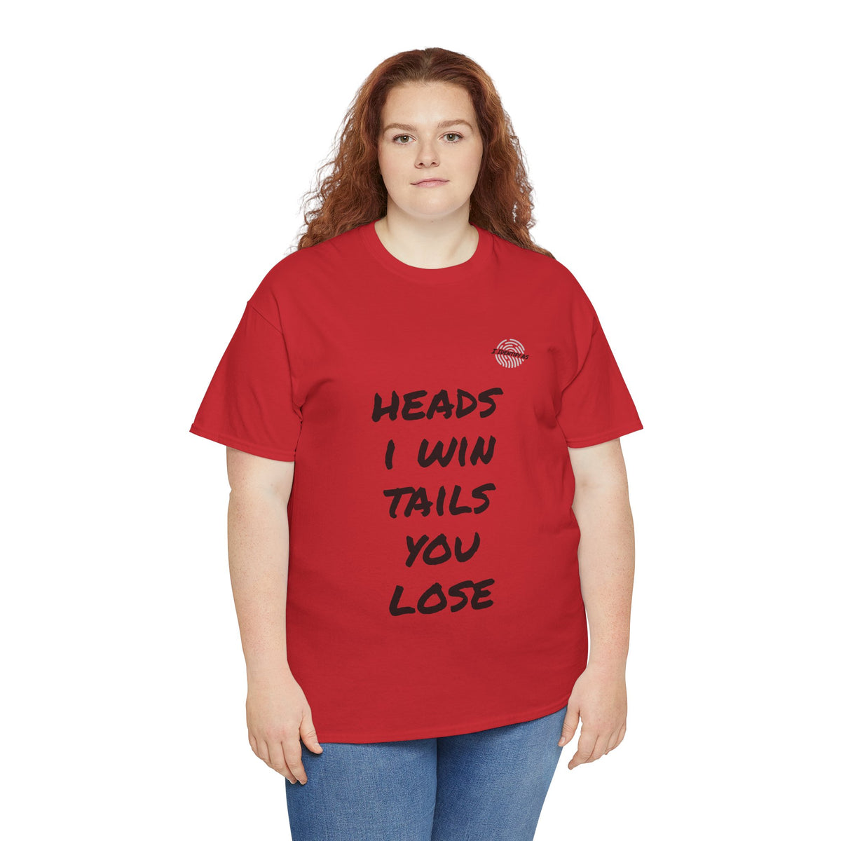 Heads I Win Tails You Lose – confidence humour t‑shirt | Chaos Clothing by I Identify As