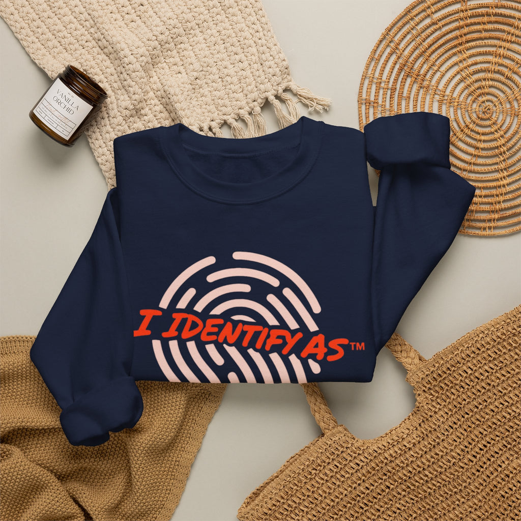 I Identify As Barely Social - Funny Graphic Crewneck Sweatshirt