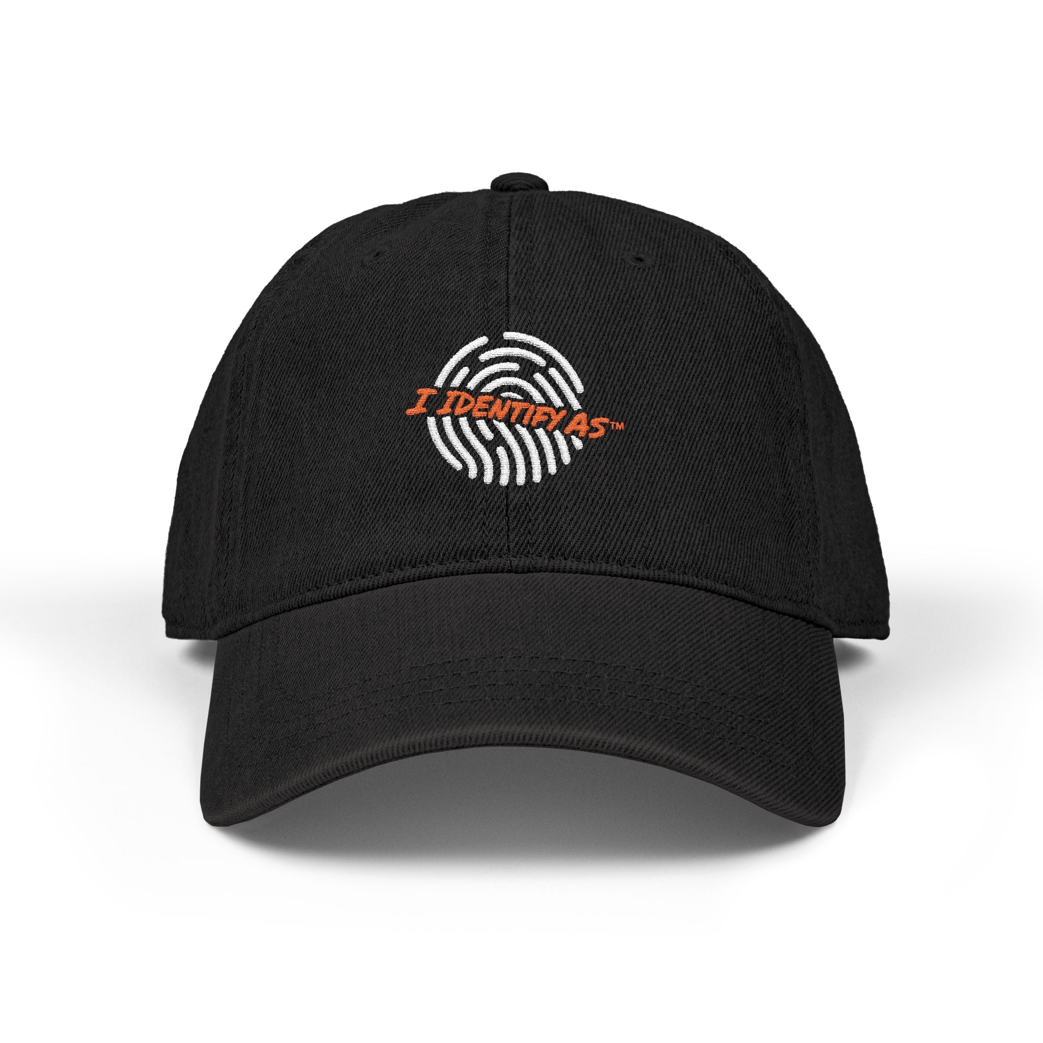 Embroidered Denim Hat – I Identify As Fingerprint Logo Cap