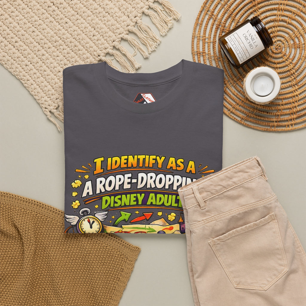 I Identify As a Rope-Dropping Disney Adult – Funny Disney Parody T‑Shirt |Chaos Clothing by I Identify As
