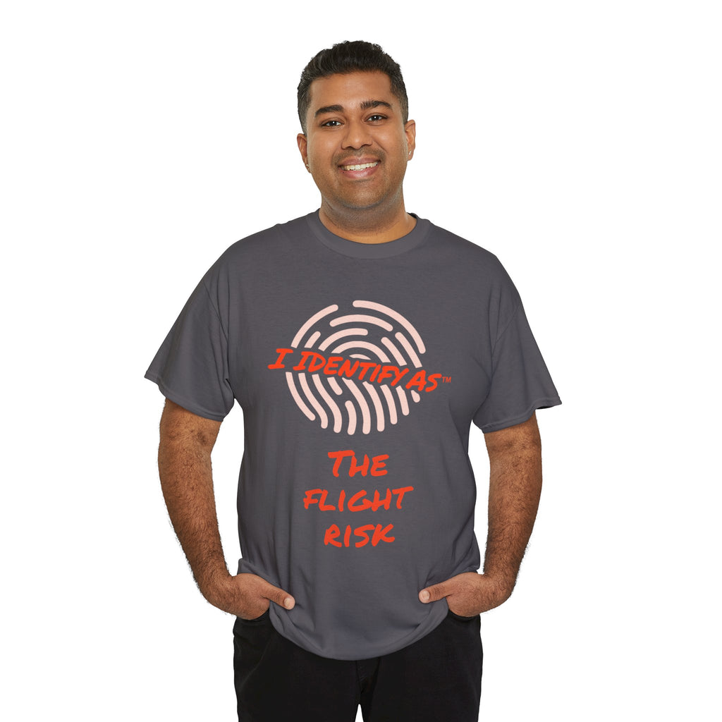 The Flight Risk Tee: I Identify As The Flight Risk Standing Fingerprint Graphic