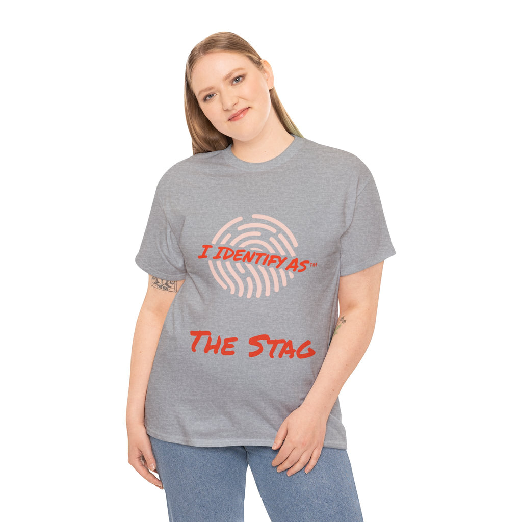 Unisex Tee: I Identify As The Stag Fingerprint Graphic