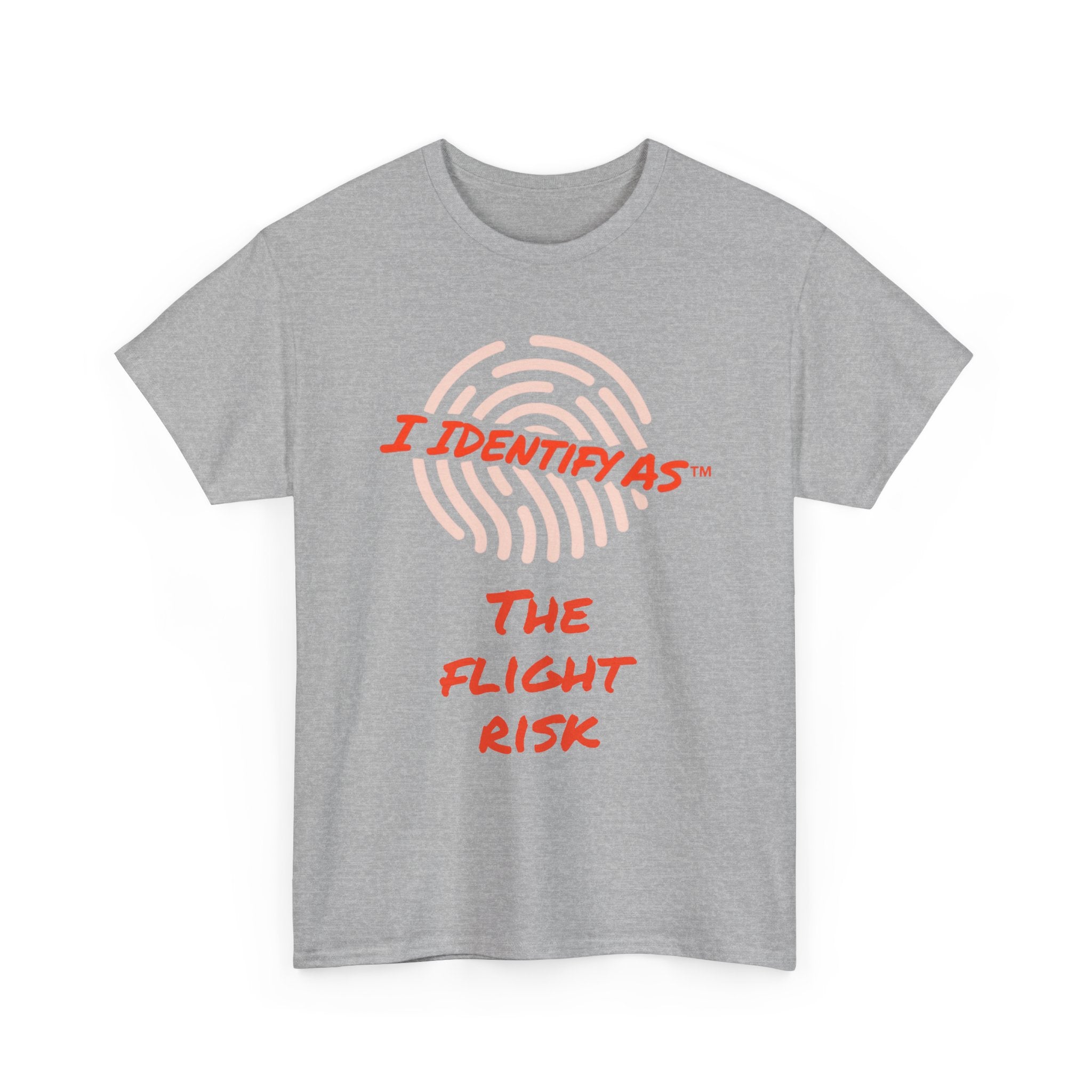 I Identify As The Flight Risk funny graphic t‑shirt – travel humour design – unisex cotton tee