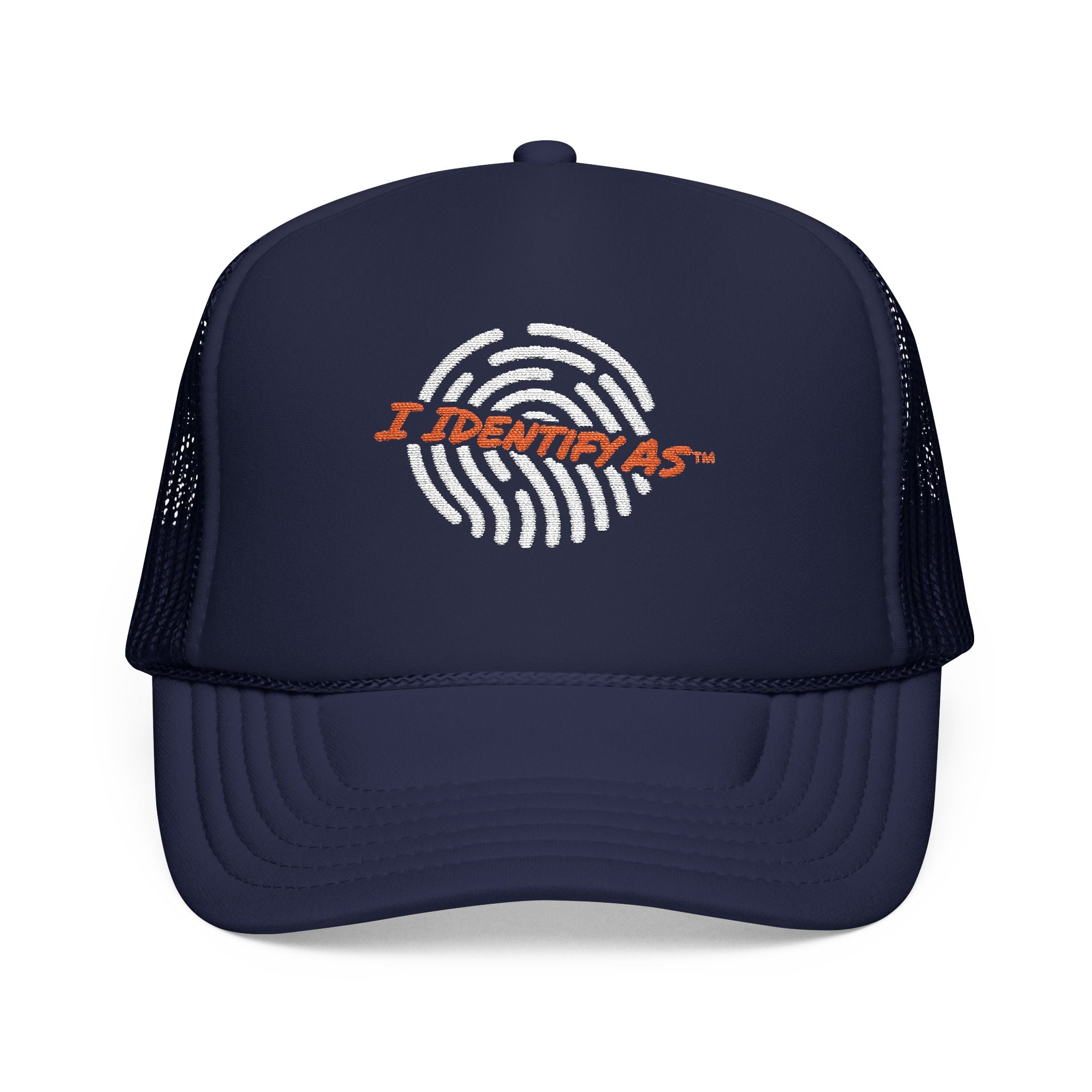 Foam Trucker Hat – I Identify As Fingerprint Logo Cap