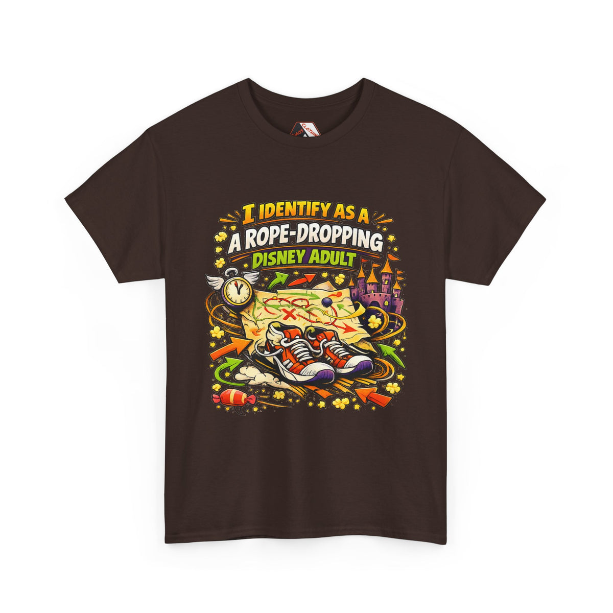 I Identify As a Rope-Dropping Disney Adult – Funny Disney Parody T‑Shirt |Chaos Clothing by I Identify As