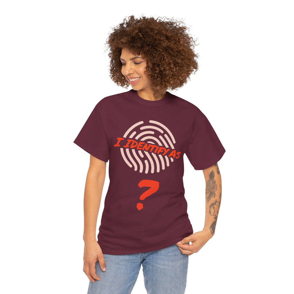 Personalised “I Identify As” Custom Name T‑Shirt – Unisex Cotton Identity Graphic Tee – Custom Text Personalisation Shirt for Men & Women