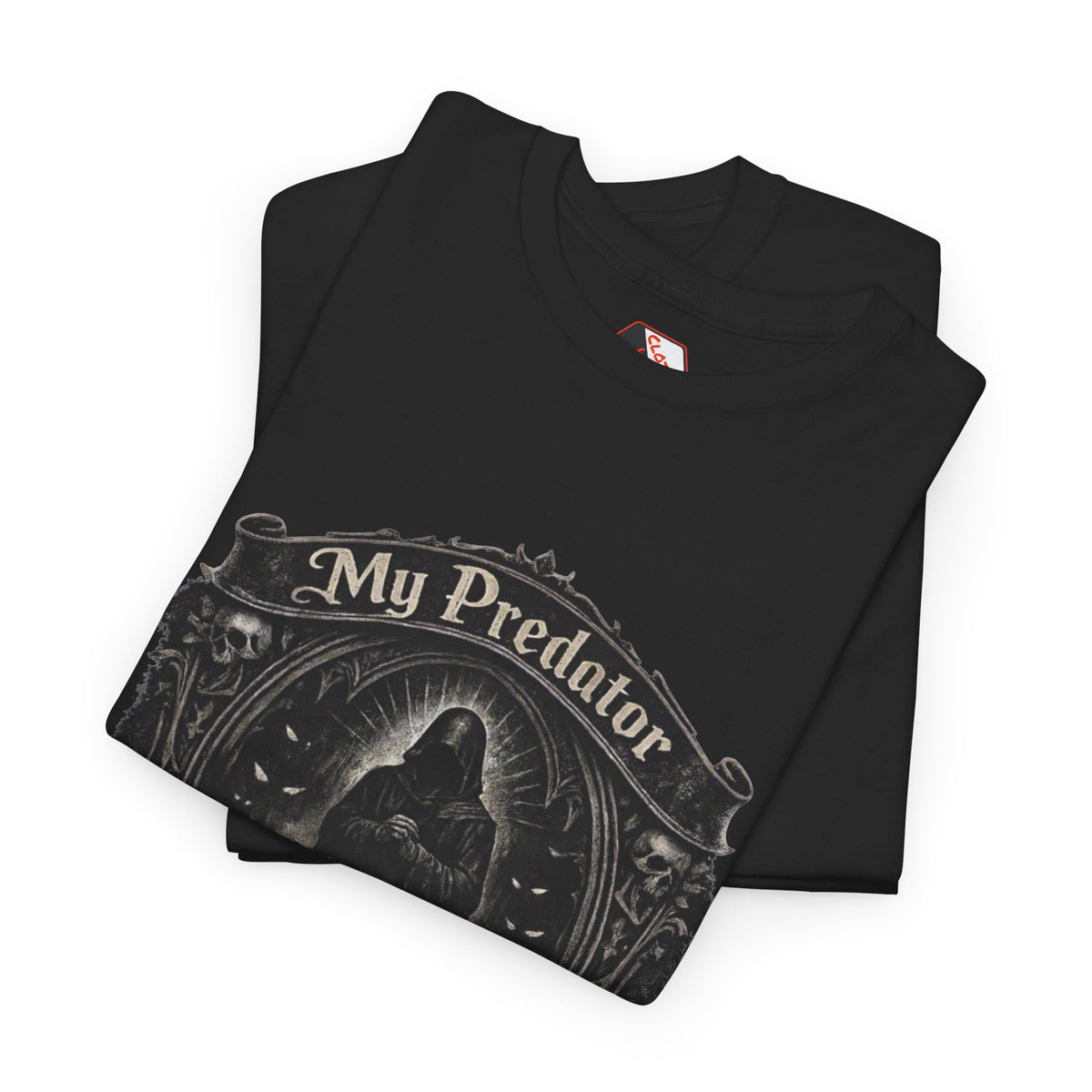 My Predator Is My Prey | Gothic Halloween T‑Shirt, Dark Humour & Spooky Season Graphic Tee