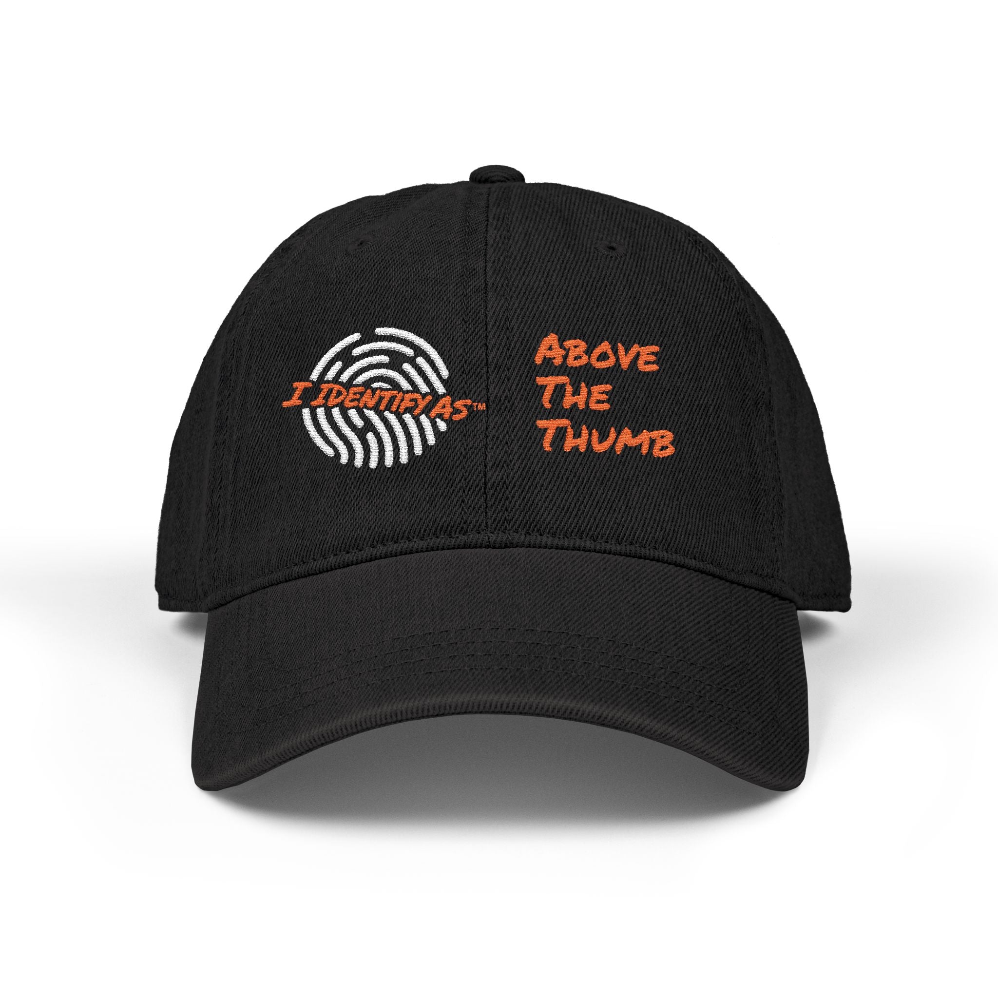 Embroidered Denim Hat — 'Above the Thumb' Fingerprint Logo Cap