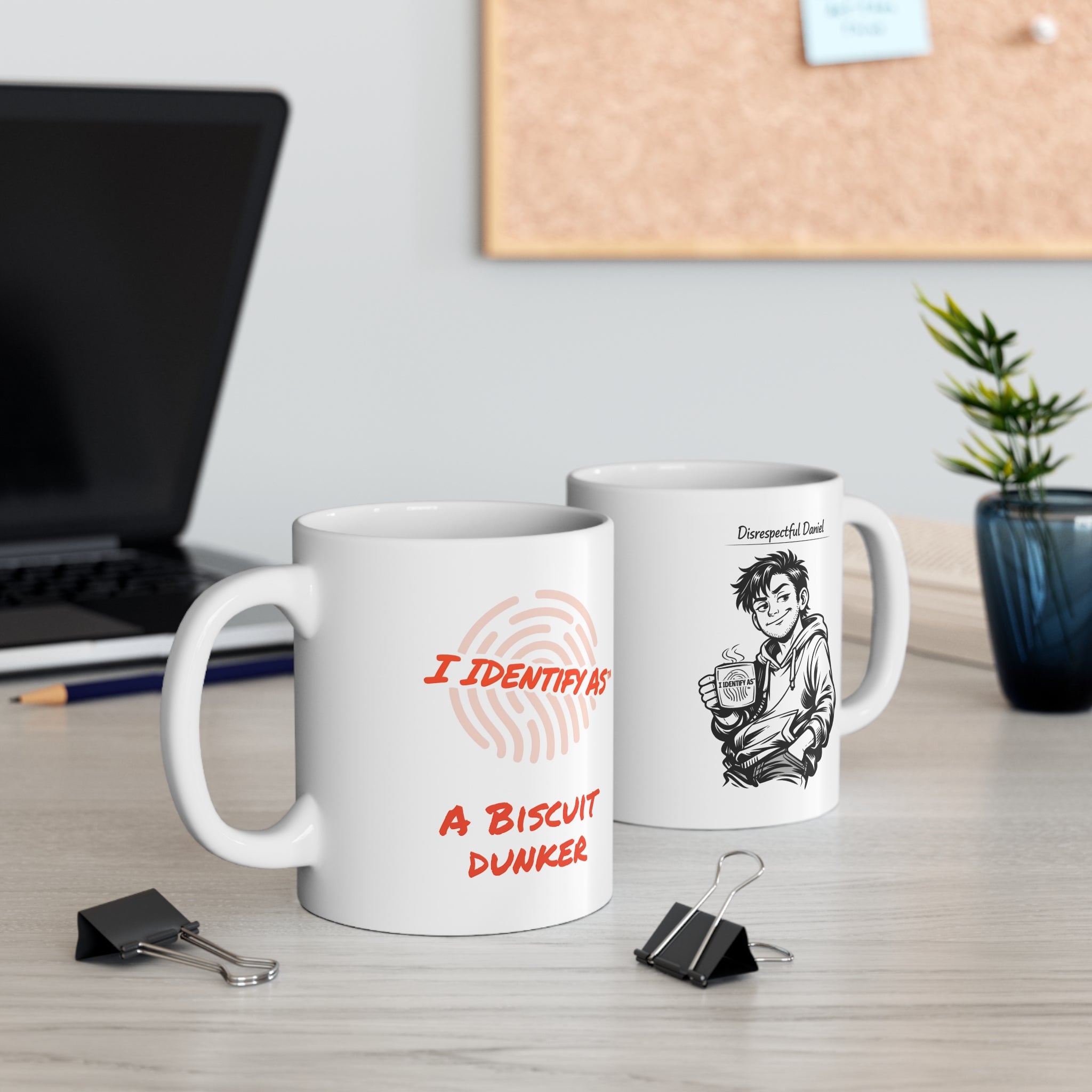 I Identify As A Biscuit Dunker Mug — Funny Coffee Tea Cup for Biscuit Lovers