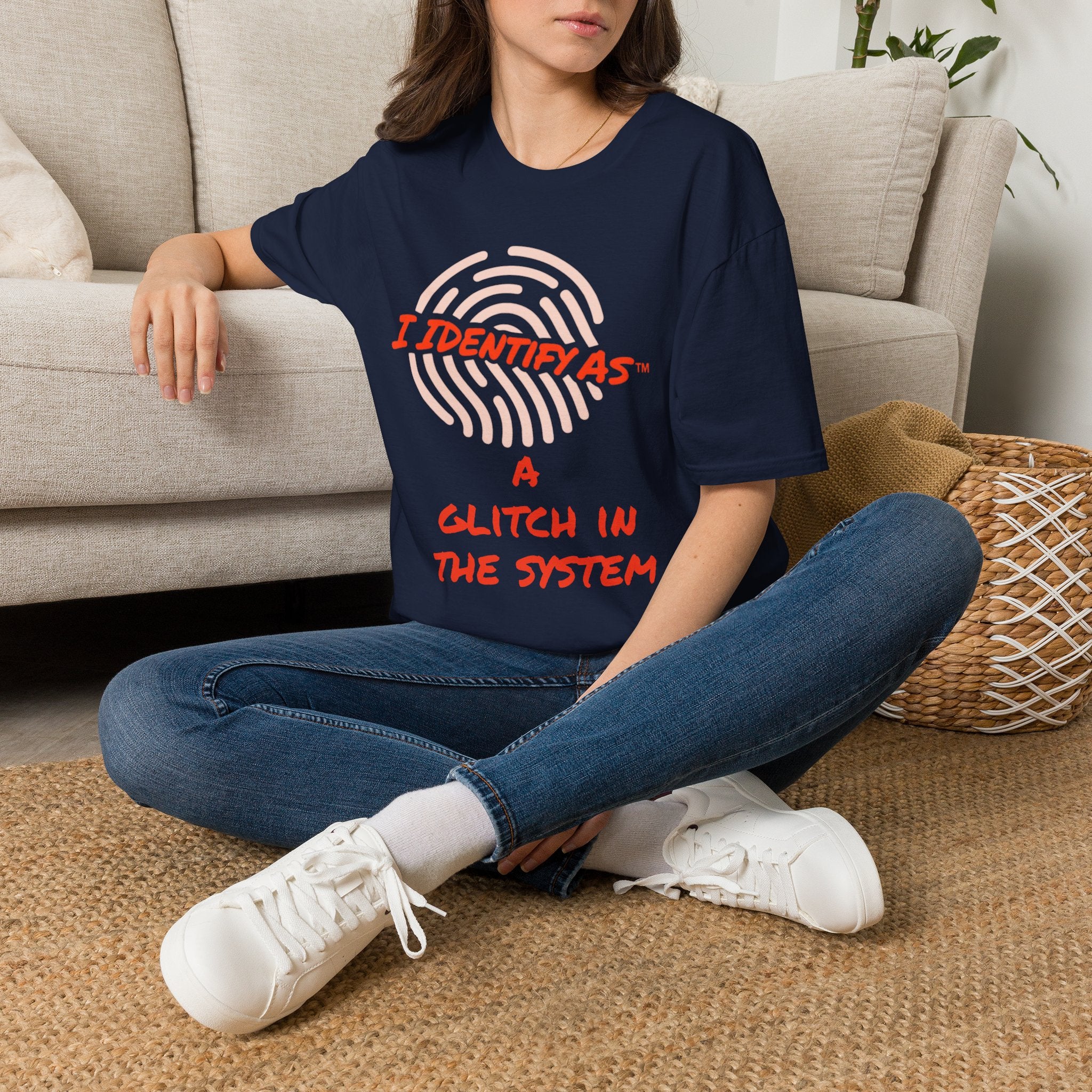 I Identify As A Glitch In The System - Funny Graphic T-Shirt