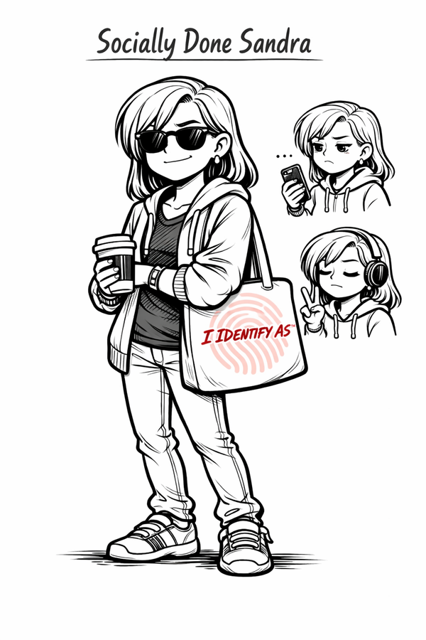 Shop Socially Done Sandra - For low‑battery humans.